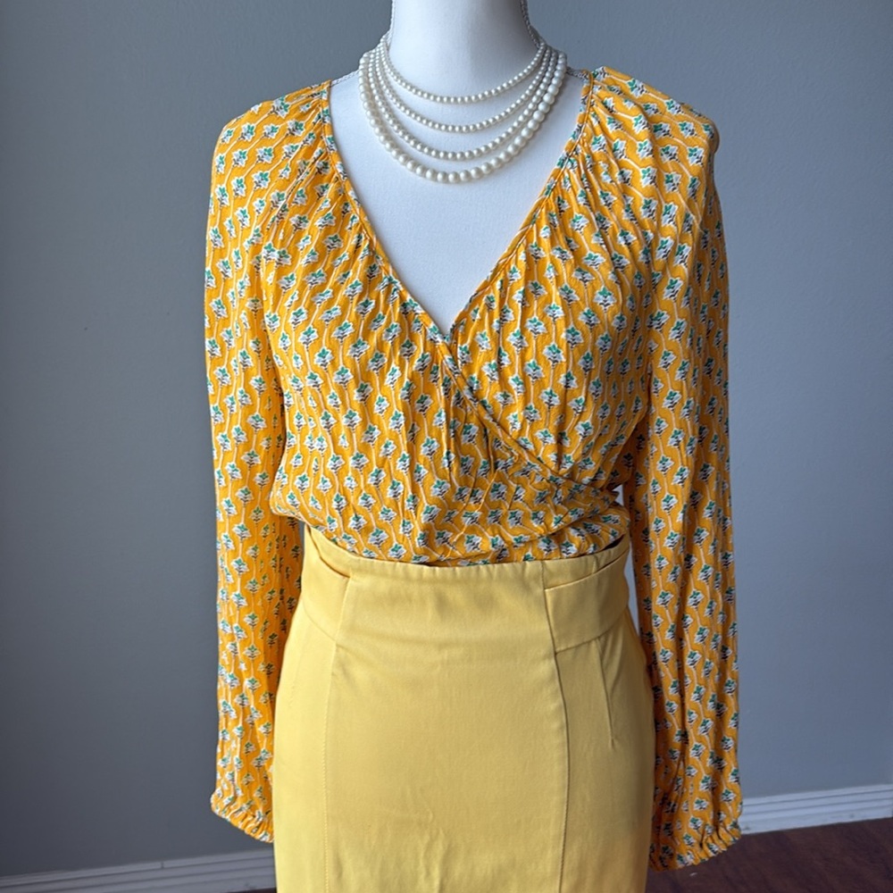 RHODE | Yellow Crop Wrap Top